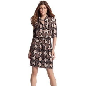 WHITE HOUSE BLACK MARKET PYTHON DRAWSTRING DRESS